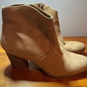 Tan Faux Suede Boots